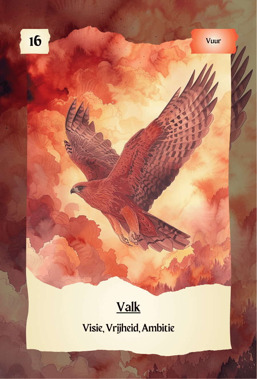krachtdieren kaart Valk