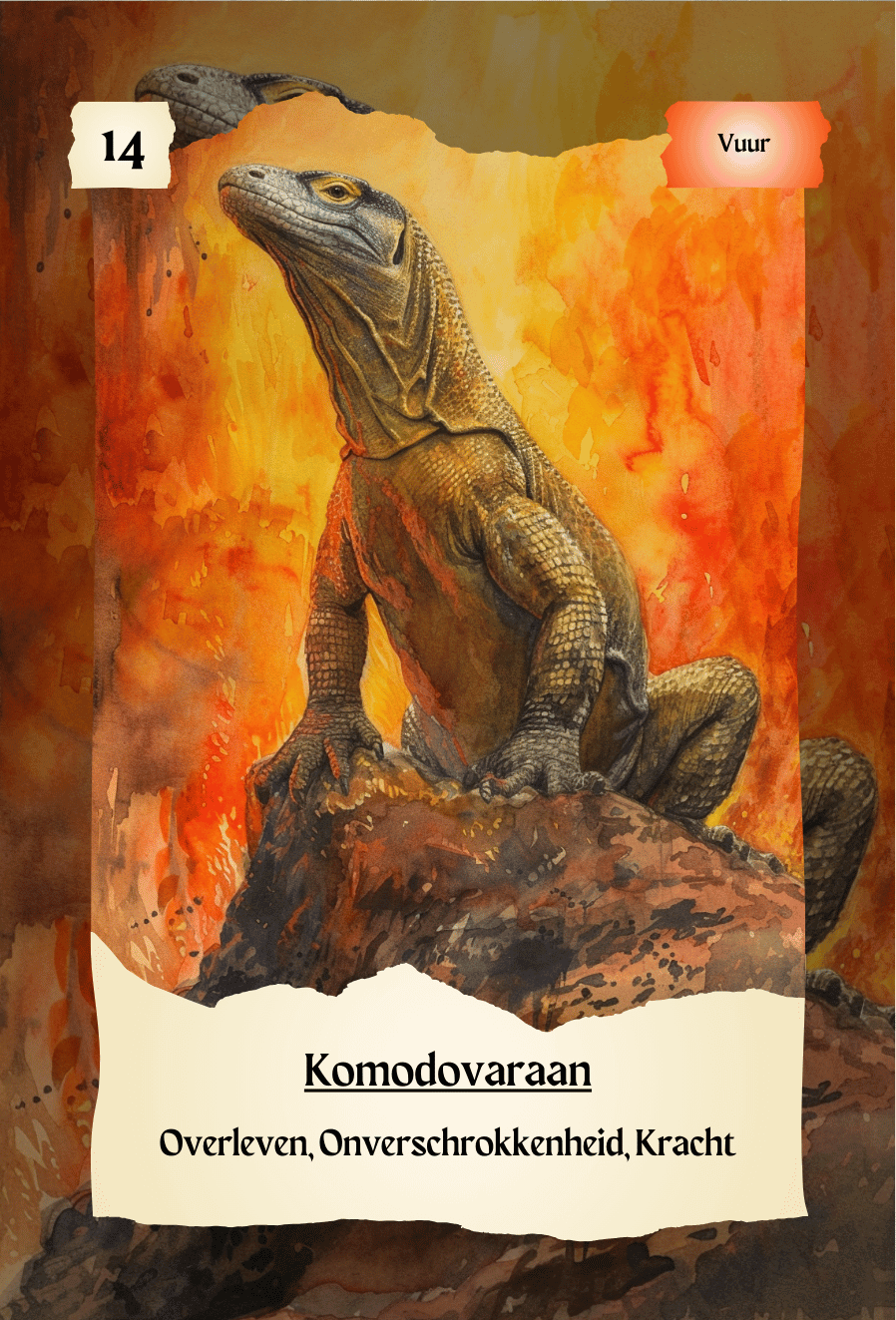 krachtdieren kaart Komodovaraan